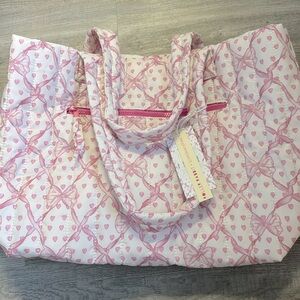 LoveShackFancy x Roller Rabbit Quilted Bow tote